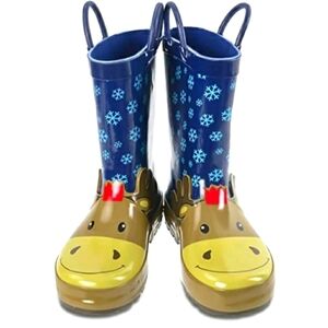 BY Kushyshoo | Toddler Boys Navy Deer Rain Boots. Size 12